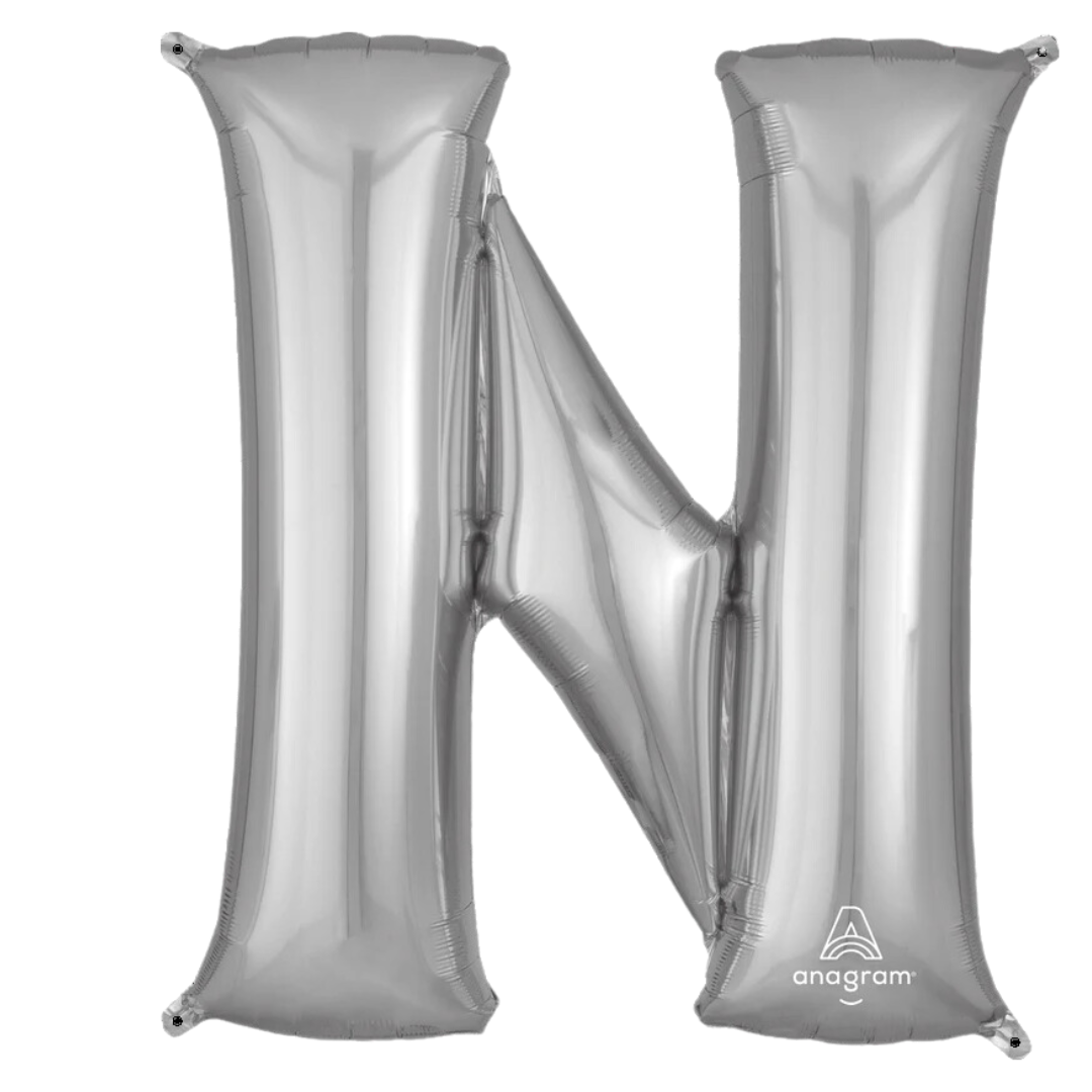 Foil Silver Letter N