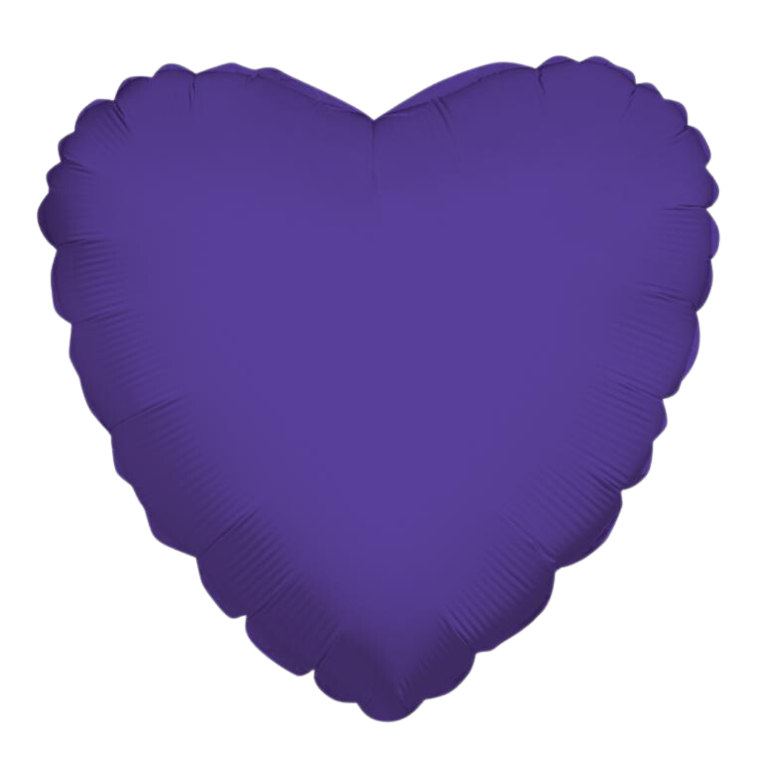 Papel de aluminio morado con forma de corazón