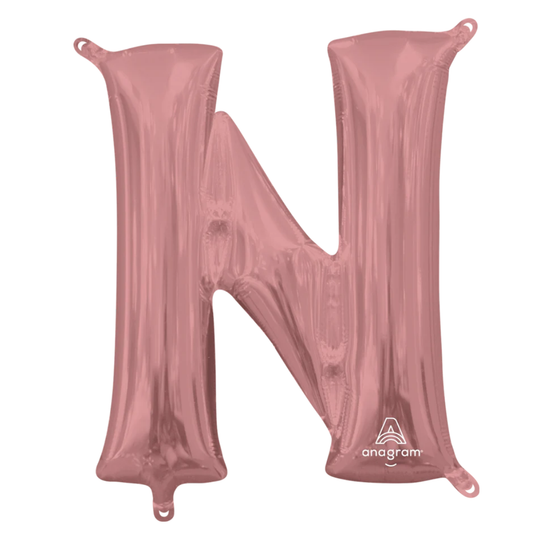 Foil Rose Gold Letter N