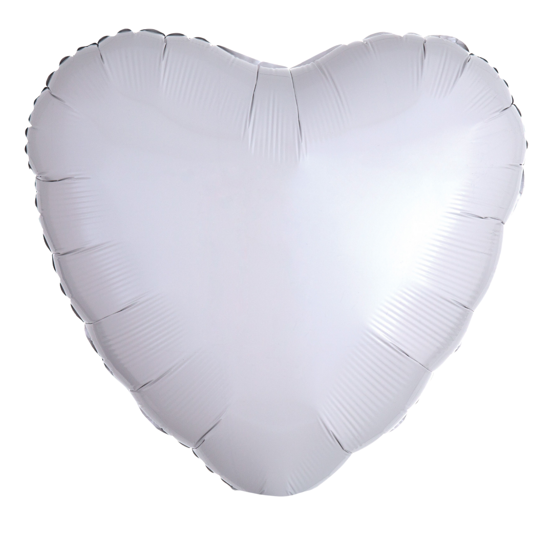 Papel de aluminio blanco con forma de corazón