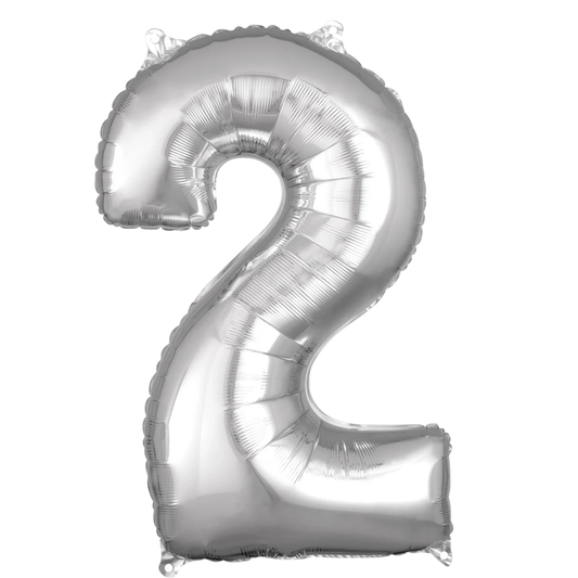 Foil Number Balloon 2 Silver