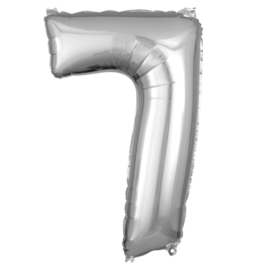 Silver Foil Number 7 Balloon