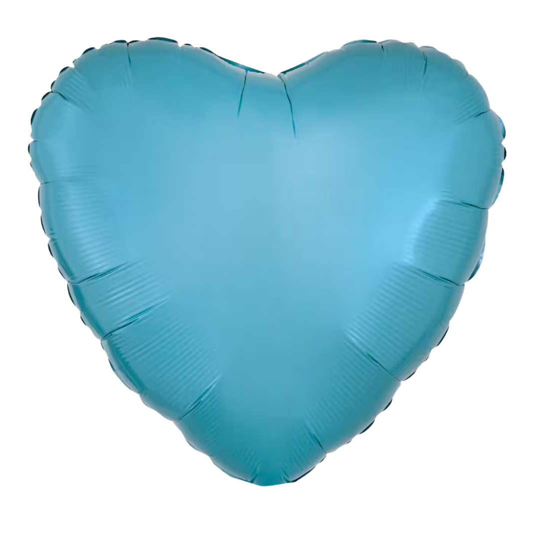 Papel de aluminio con forma de corazón color turquesa